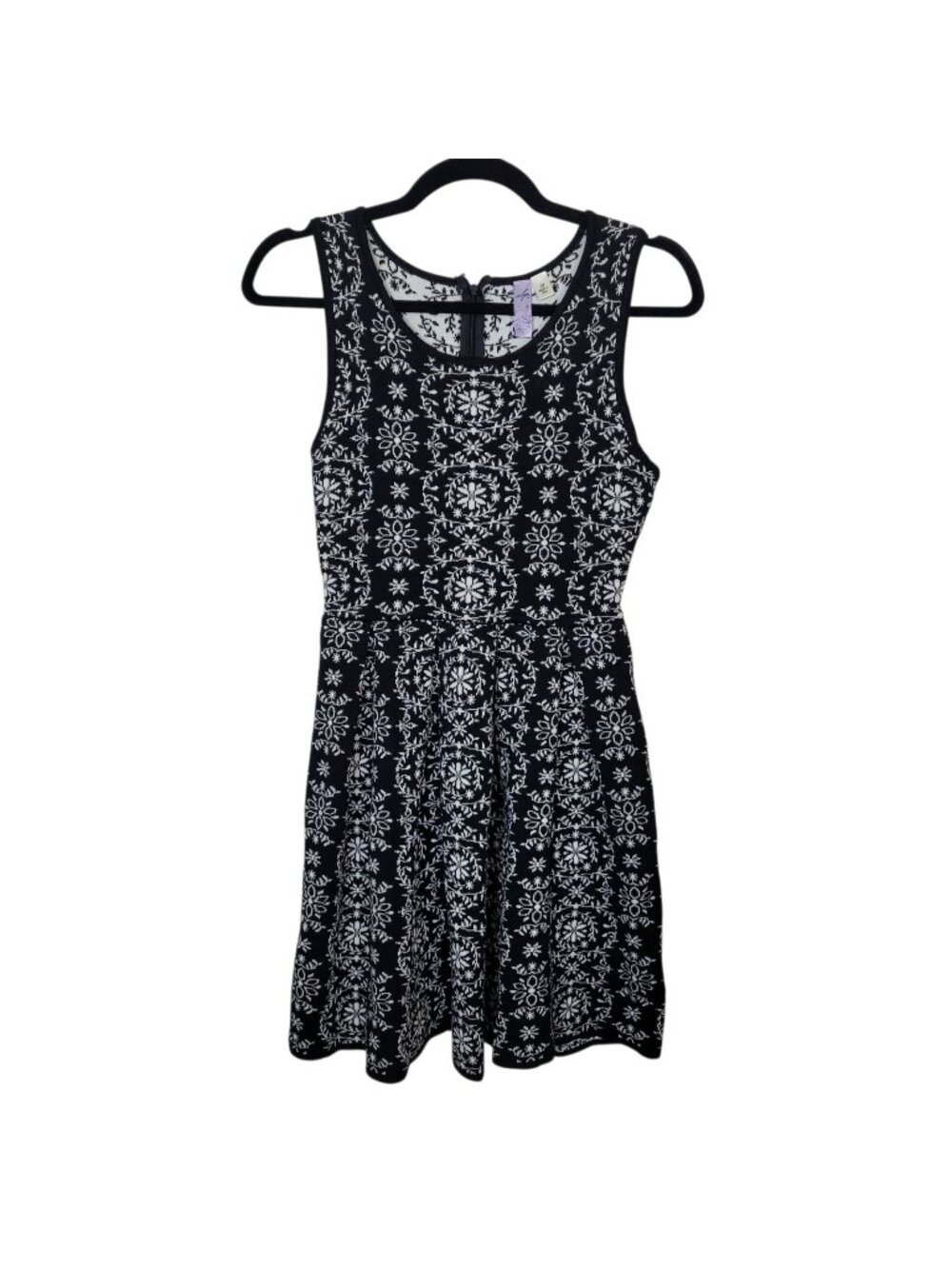Francescas Alya Black & White Knit Sweater Mini Dress Substantial Weighty Sz M